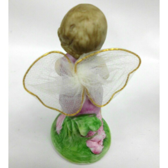 Vintage Enesco 1979 Porcelain Bisque Fairy Woodland Pixie Figurine 3 Inch Set - Picture 8 of 9